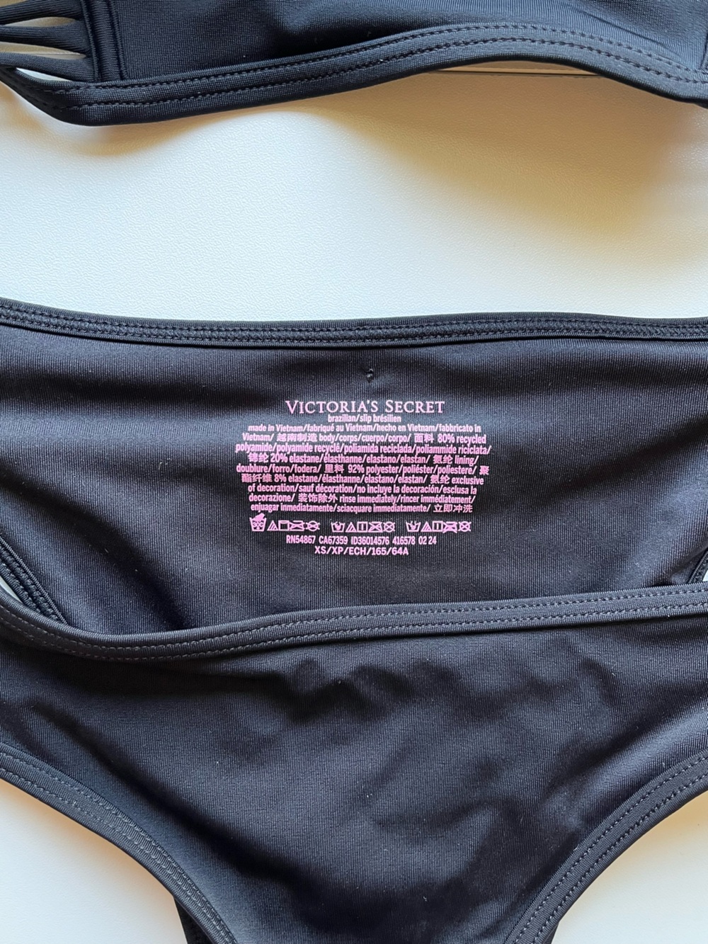 Victoria's Secret Black Strappy 32B Push-Up Bra + Bikini XS - Picture 5 of 10
